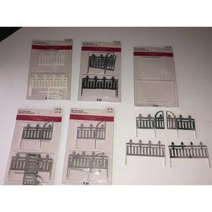 5 New Packages of metal rustic garden Fence Halloween Spooky Town tiny treasures